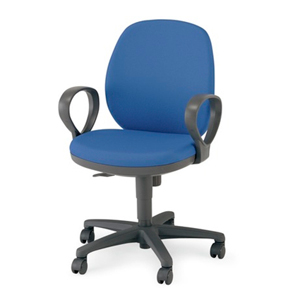 201015400011回転椅子　肘付　布　ブルー　メディクス