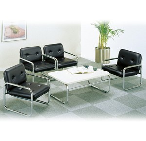 211071000111応接セット 黒レザー