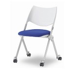 201021000055ミーティングチェア(折りたたみ椅子)　布　キャスター付