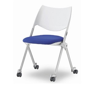 201021000055ミーティングチェア(折りたたみ椅子)　布　キャスター付