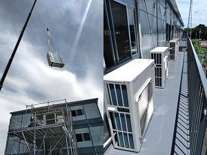 完成前の仮設事務所への設置対応【エアコンのレンタル事例】