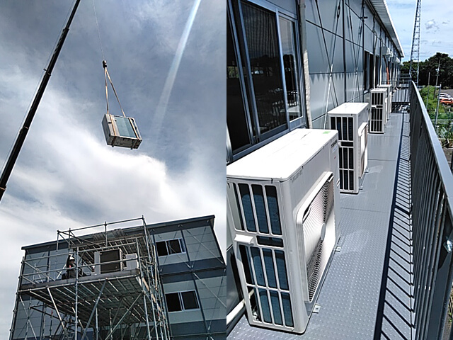 完成前の仮設事務所への設置対応【エアコンのレンタル事例】