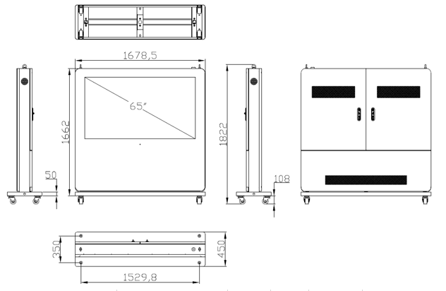 65インチ-屋外用横型サイネージディスプレイ_レイアウト 65インチ-屋外用横型サイネージディスプレイ_レイアウト